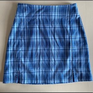 Brandy Melville John Galt Blue Plaid Mini Skirt